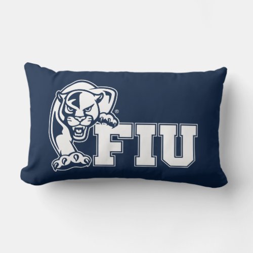 FIU Panthers _ White Logo Lumbar Pillow