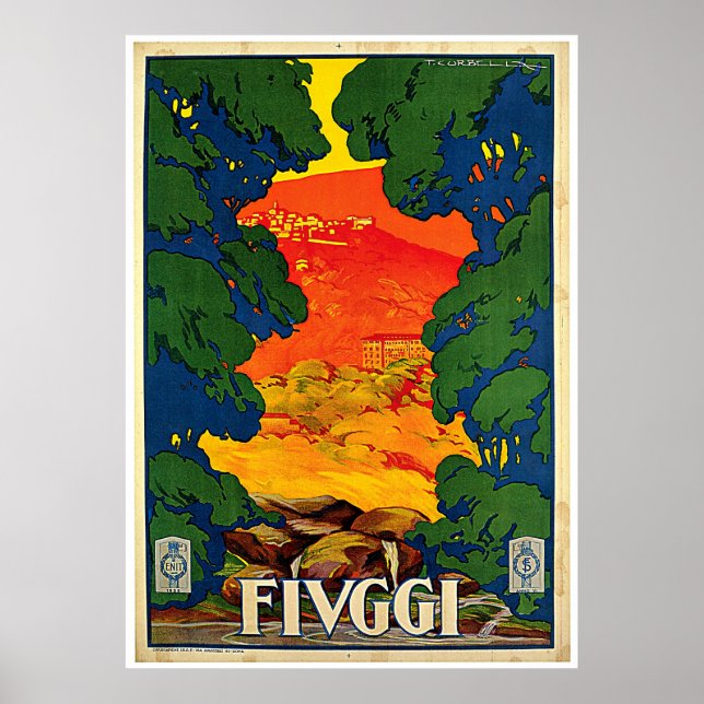 Fiuggi Italy Vintage Travel Advertisement Art Poster (Front)