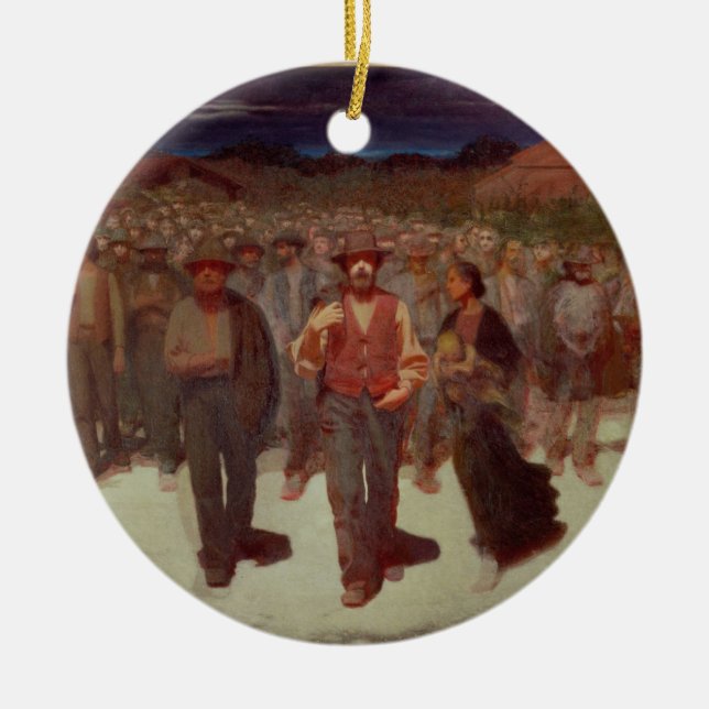 Fiumana (The Human Tide) 1895-96 (oil on canvas) Ceramic Ornament (Front)