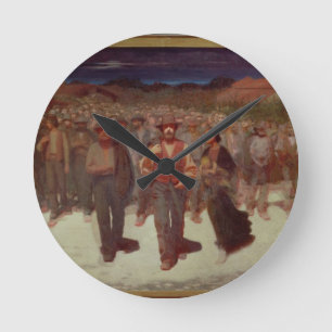 Fiumana (The Human Tide) 1895-96 (oil on canvas) Round Clock
