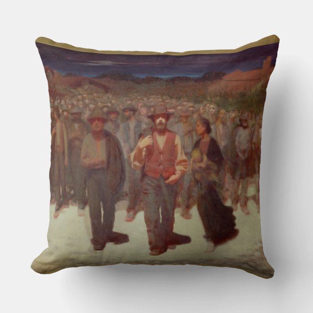 Fiumana (The Human Tide) 1895-96 (oil on canvas) Throw Pillow (Front)