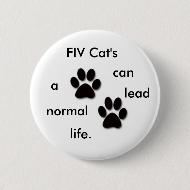 FIV Cat's badge Pinback Button (Front)