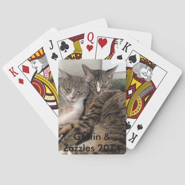 FIV cats playing cards-Griffin and Zazzles Poker Cards (Back)