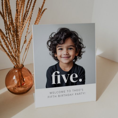Five - 5th Birthday Photo Welcome Sign