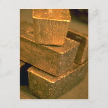 Five 90 Pound Gold Bricks Postcard by inspirelove at Zazzle