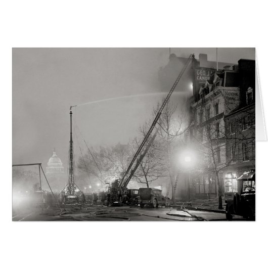 Five Alarm Fire at Night, 1925 Cards (Front Horizontal)