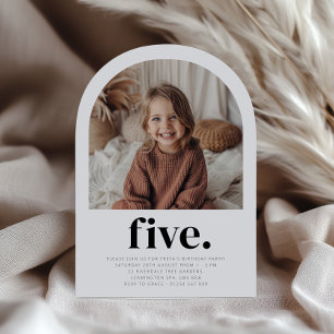 Five Arch Photo Birthday Invitation