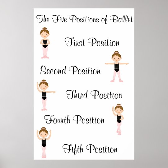 Five Ballet Positions Poster | Zazzle.com