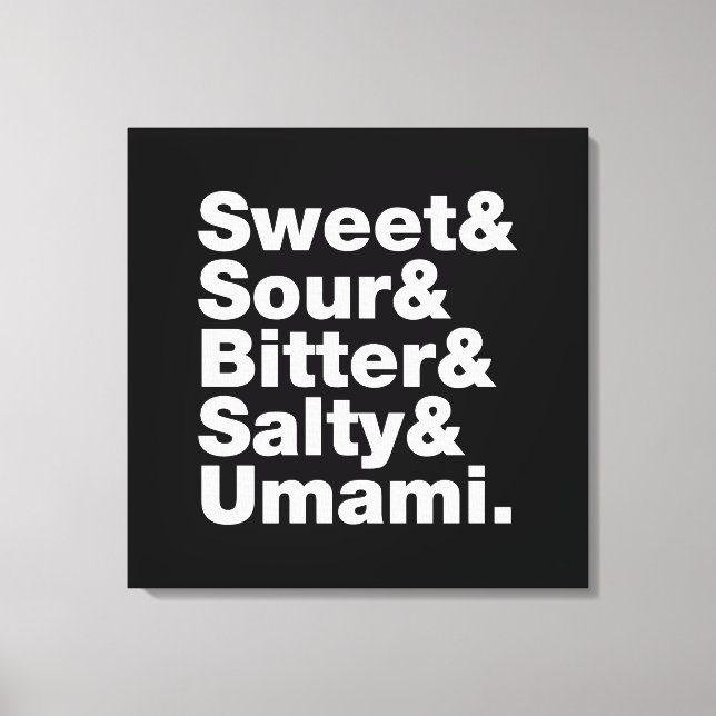 Five Basic Tastes Canvas Print (Front)