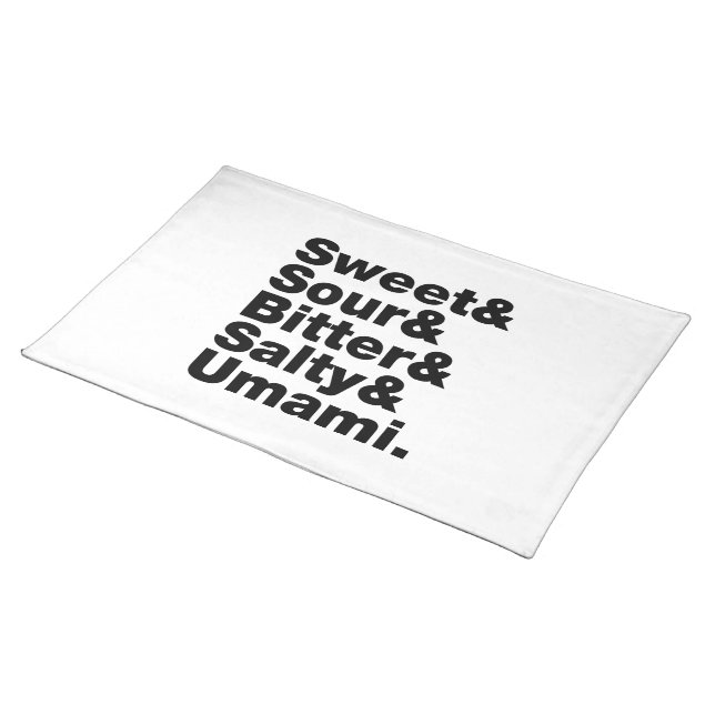 Five Basic Tastes Cloth Placemat (On Table)
