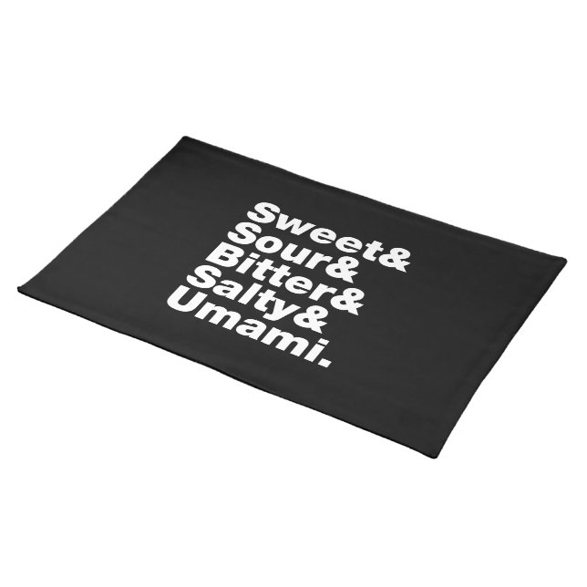 Five Basic Tastes Cloth Placemat (On Table)