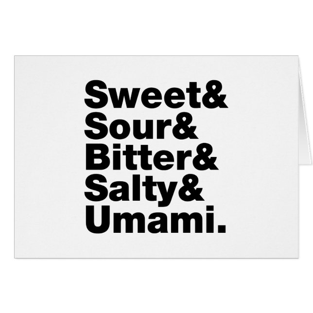 Five Basic Tastes Greeting Card (Front Horizontal)
