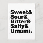 Five Basic Tastes Postcard