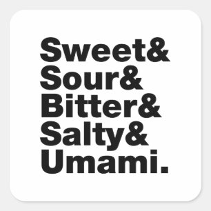 Five Basic Tastes Square Sticker