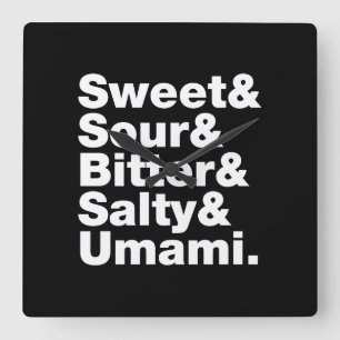 Five Basic Tastes Square Wall Clock