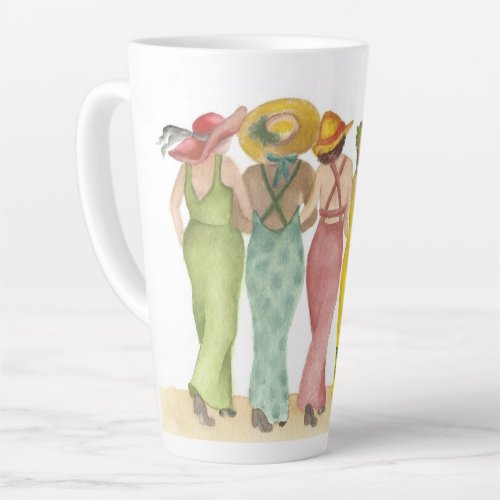Five Beach Babe Friends on a  tall 17 Latte Mug