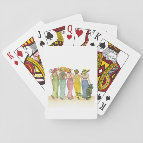 Five Beach Babes Playing Cards