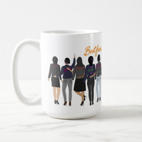 Five Best Friends Pretty Girls  Coffee Mug