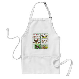 Five Birds of Christmas Adult Apron