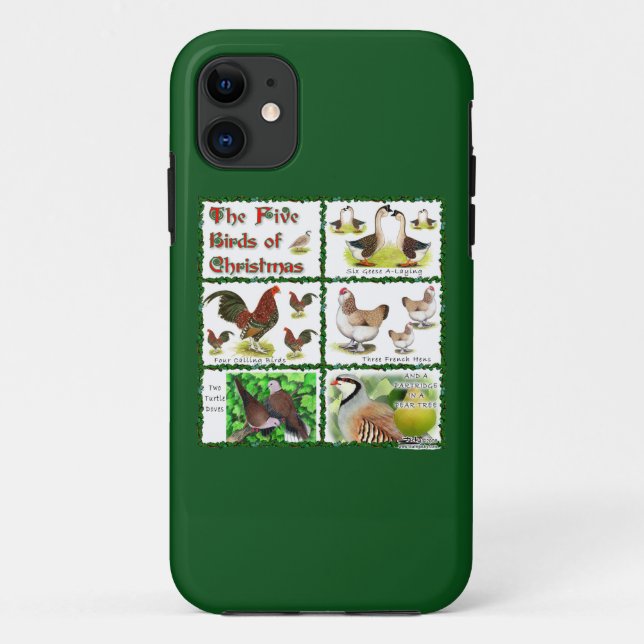 Five Birds of Christmas Case-Mate iPhone Case (Back)