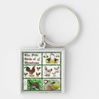 Five Birds of Christmas Keychain