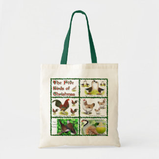 Five Birds of Christmas Tote Bag