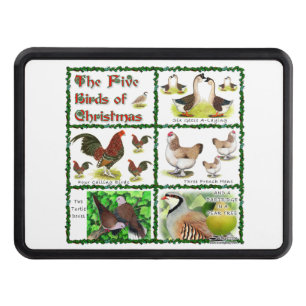 Five Birds of Christmas Trailer Hitch Cover
