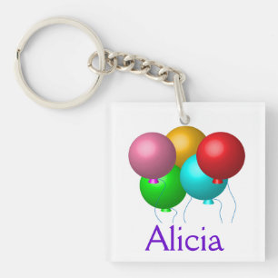 Five Birthday Balloons Keychain