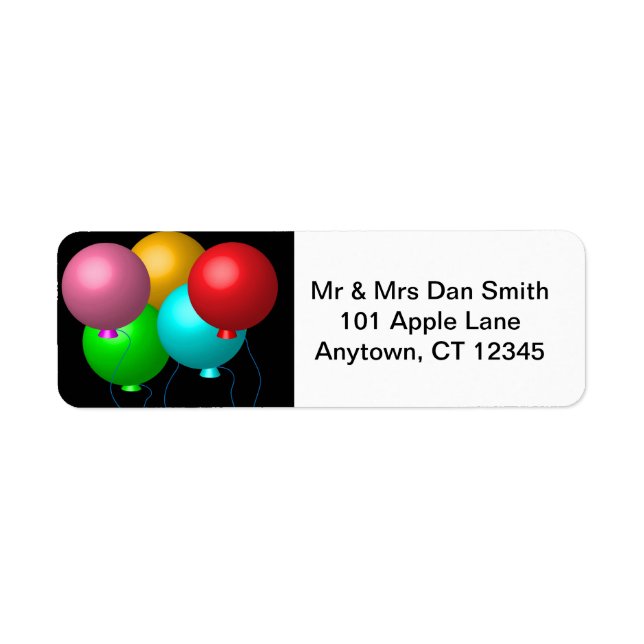 Five Birthday Balloons Label (Front)