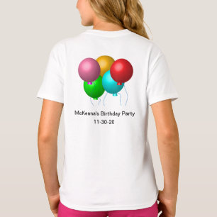 Five Birthday Balloons Personalized with Date T-Shirt