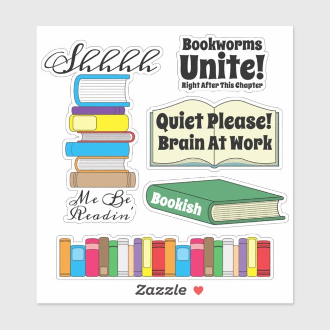 Five Book Quotes for Bookworms Collection Sticker (Sheet)