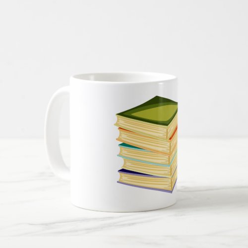 Five Books Stack Coffee Mug