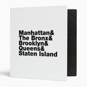 Five Boroughs ~ New York City 3 Ring Binder