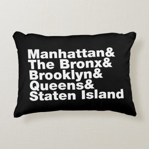 Five Boroughs  New York City Accent Pillow