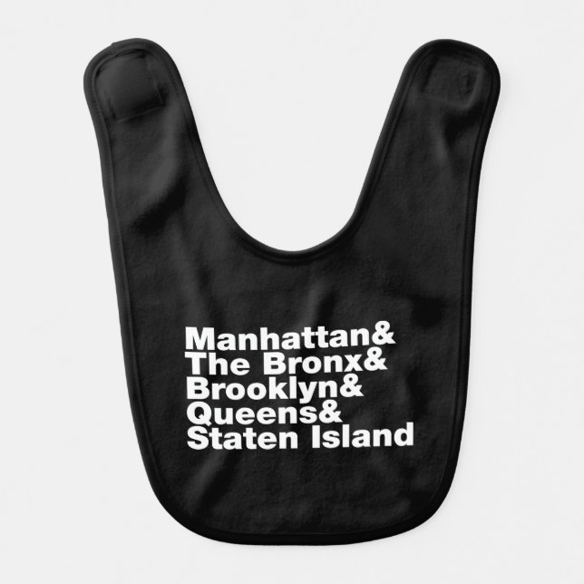 Five Boroughs ~ New York City Baby Bib (Front)