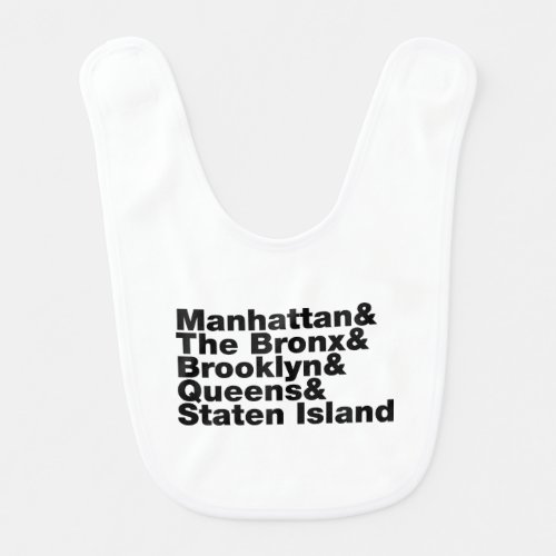 Five Boroughs  New York City Baby Bib
