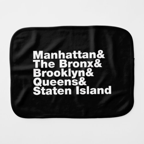 Five Boroughs  New York City Baby Burp Cloth