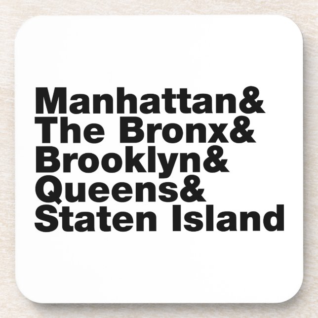 Five Boroughs ~ New York City Beverage Coaster (Front)
