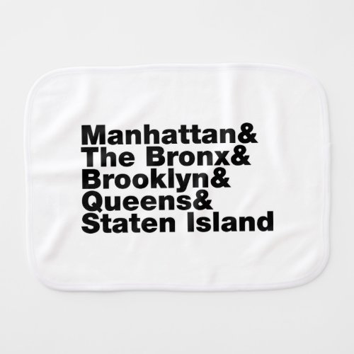 Five Boroughs  New York City Burp Cloth