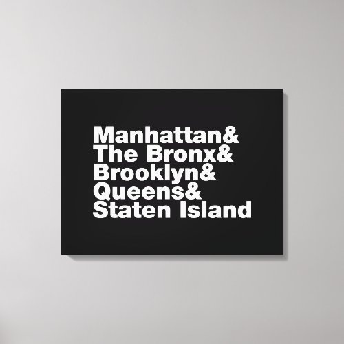 Five Boroughs  New York City Canvas Print