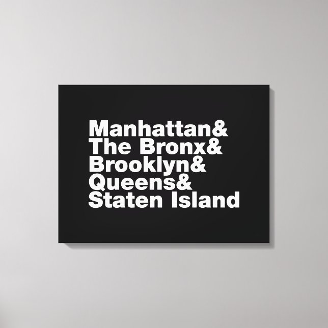 Five Boroughs ~ New York City Canvas Print (Front)