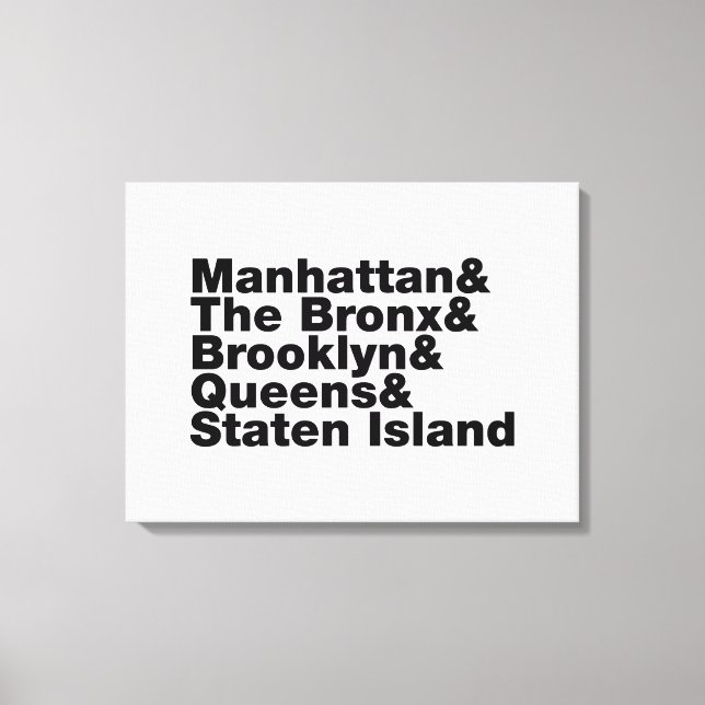 Five Boroughs ~ New York City Canvas Print