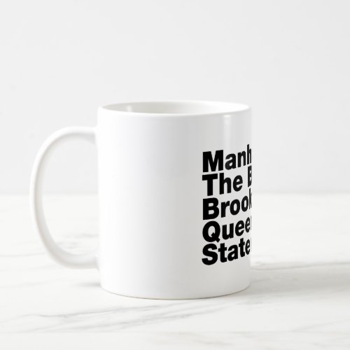 Five Boroughs  New York City Coffee Mug