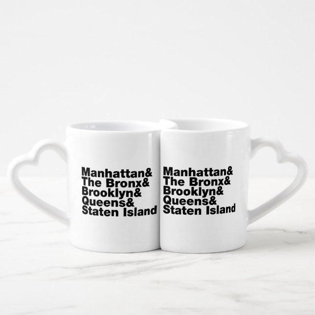 Five Boroughs ~ New York City Coffee Mug Set (Front Nesting)