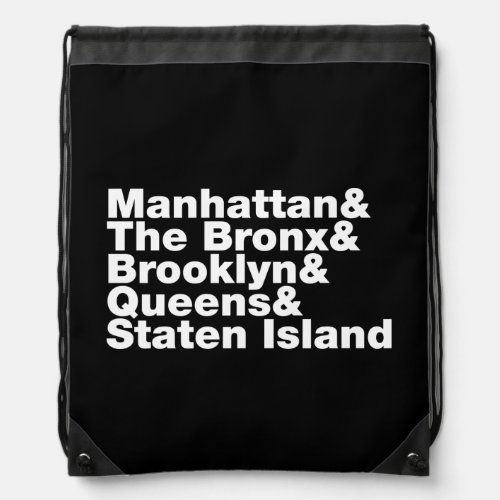 Five Boroughs  New York City Drawstring Bag