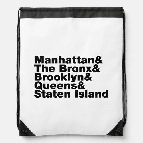 Five Boroughs  New York City Drawstring Bag