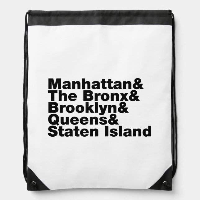Five Boroughs ~ New York City Drawstring Bag (Front)