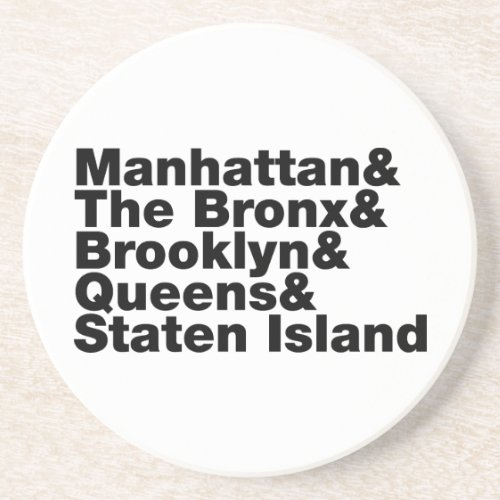 Five Boroughs  New York City Drink Coaster