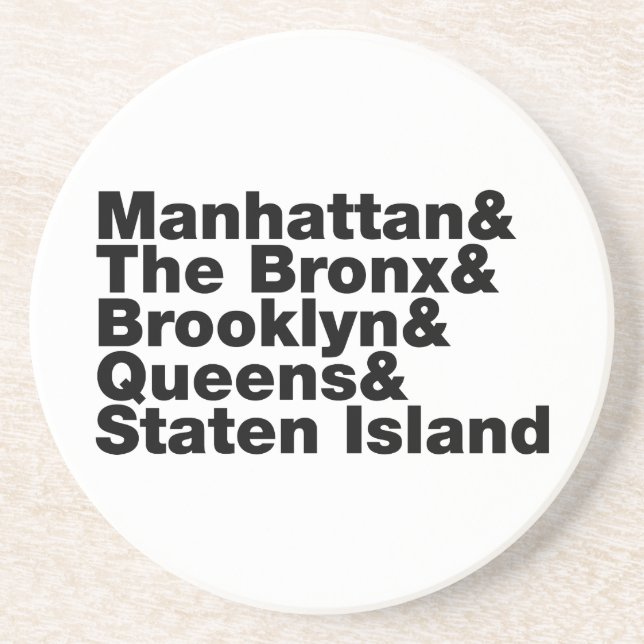 Five Boroughs ~ New York City Drink Coaster (Front)