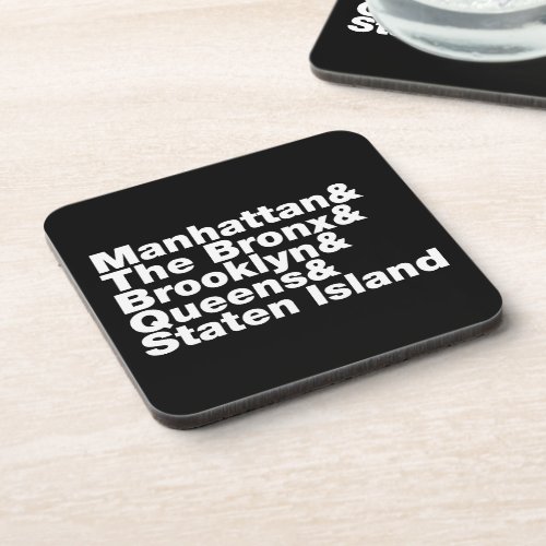 Five Boroughs  New York City Drink Coaster